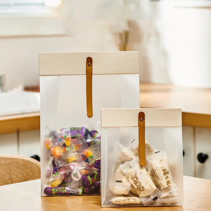 100pcs Clear Frosted Plastic Food Seal Bags: Exquisite Packaging - Aimall