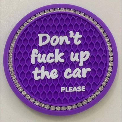 4pcs Purple Car Coasters Round Anti Slip Drink Holder Mats for Vehicle Interior