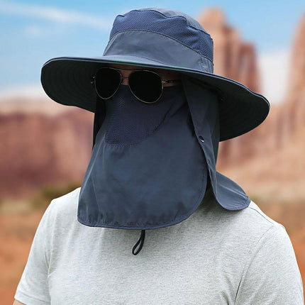 2PCS Outdoor Fisherman Hat Men Women Sun Protection Fishing Cap Bucket Hat