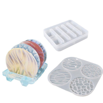 Coaster Cup Mat Mold Wave Diamond Pattern Silicone Mould for Epoxy Resin Casting - Aimall