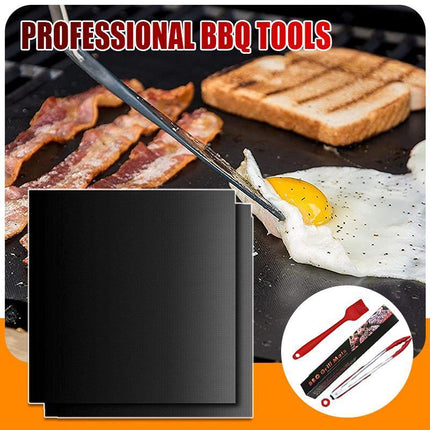 BBQ Grill Mat Reusable Bake Sheet Resistant Teflon Meat Barbecue Non-Stick Party - Aimall