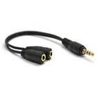 2 AUX Earphone Y Splitter 3.5mm Audio Cable Headphone Headset Auxiliary Adapter - Aimall