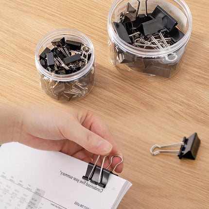 20PCS Black Bulldog Foldback Clips Document Paper Clamps Multiple sizes - Aimall