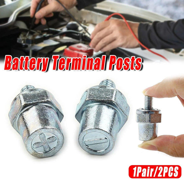 2Pcs Battery Terminal Posts For M8 8mm Bolts Positive Negative For Car Boats