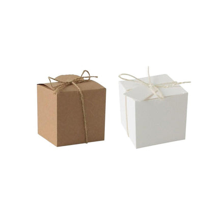 50pcs Vintage Kraft Paper Wedding Candy Boxes Party Favor Gift Box Recyclable