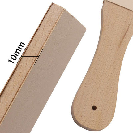 Dual Sided Leather Blade Strop Cutter Razor Sharpener Polishing Wooden Handle HG - Aimall