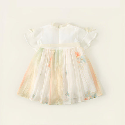 Summer Girls Dress Hanbok Chinese Style Princess Skirt Colourful Party Wear