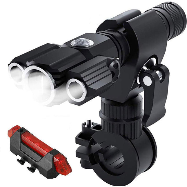 1pc Bike Front Rear LED Lights Set Mountain Bicycle USB Rechargeable Torch Lamp No Battery