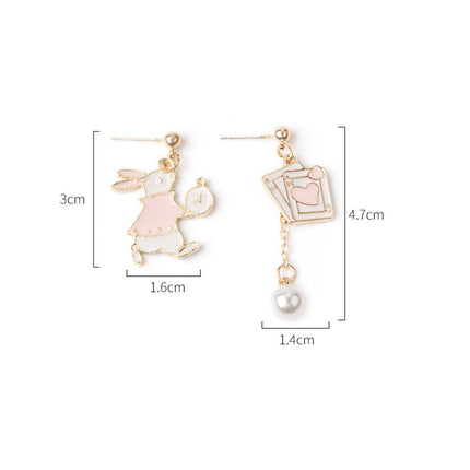 Geometric Cartoon Earrings Cute Fun Fashion Jewelry Gift for Daily Wear