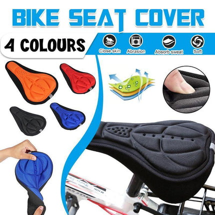Thick Silicone Bike Seat Cover Comfort Gel Cycling Bicycle Saddle Cushion Pad - Aimall