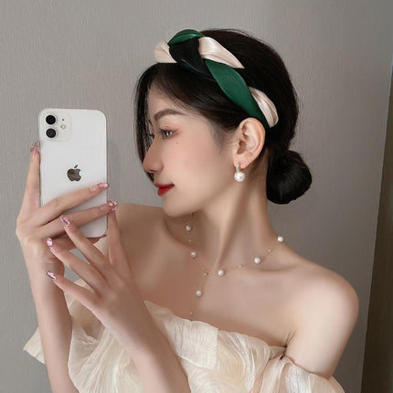 Women Headband Twist Hairband Knot Cross Tie Wide Headwear Hair Band Hoops Gift - Aimall