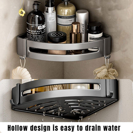 Single Tier Triangle Bathroom Shower Shelf Organizer Rack Wall Mounted Storage