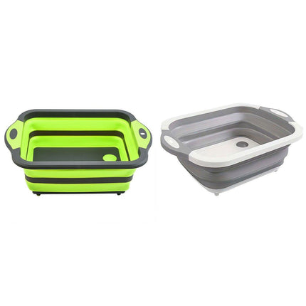 Multifunctional Plastic Sink Cutting Board Foldable Draining Basket Outdoor Dish