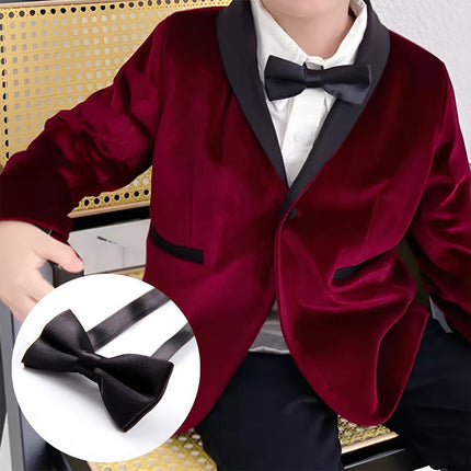 Solid Color Glossy Double-layer Children's Bow Tie Two-color Baby Korean Style Small - Aimall