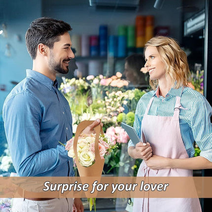40pcs Kraft Paper Bouquet Bags Handheld Gift Valentine's Day Flower Packaging