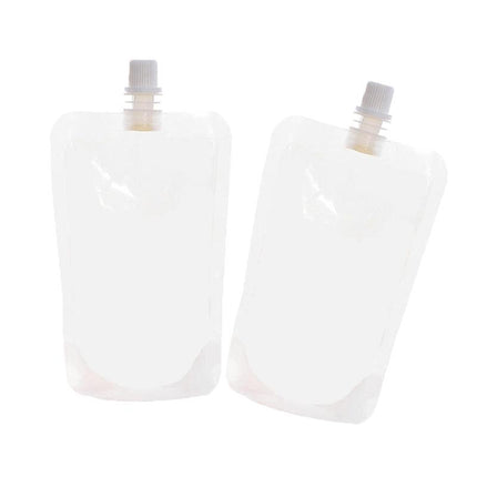 20PCS 250ML Clear Plastic Spout Flask Bladder Bags Alcohol Pouch Leak Proof Cap - Aimall