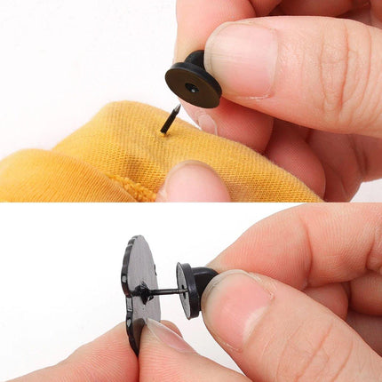 50PCS Black Butterfly Pin Backs Plastic Locking Caps for Badges Lapel Pins Brooches