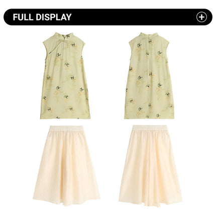 Spring Chinese Style Dress Set for Girls Traditional Long Hanfu Outfit