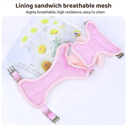Kitten Dog Cat Walking Harness Lead Leash Collar Pet Vest Cute Rabbit Adjustable