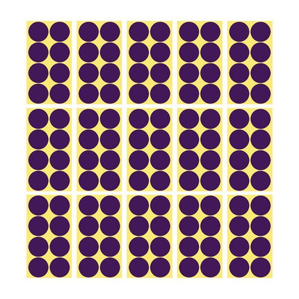 8/13/25/50mm Colour Sticker Dots Adhesive Round Labels Circular Scrapbooking Purple - Aimall