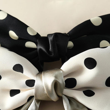 Girls Women Bow Ribbon Polka dots Hair head clip barrette headwear Korean Style - Aimall