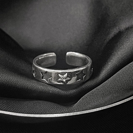 Adjustable Simple Ring Stacked 5-pointed Star Jewelry Fashion Unisex Design