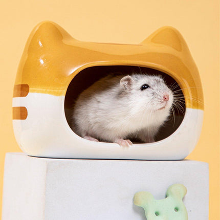 Hamster Porcelain Nest Escape House Tiger Head Bowl Claw Water Bottle Set