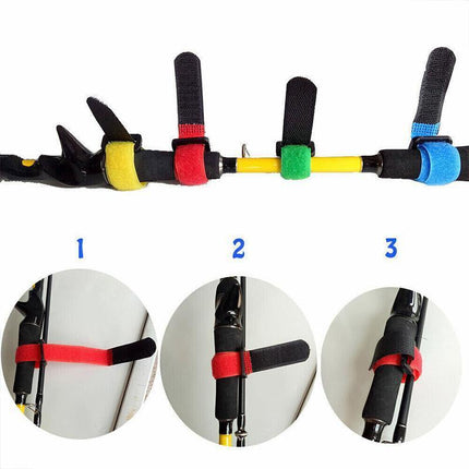 Fishing Rod Tie Strap Tackle Wrap Band Pole Holder Fastener Fish Accessory - Aimall