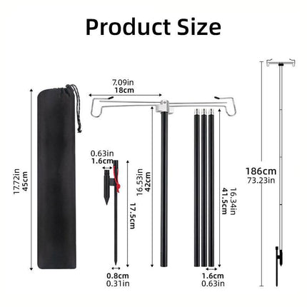 Outdoor Camping Light Stand Portable Camp Lighting Pole Adjustable Stand for Use