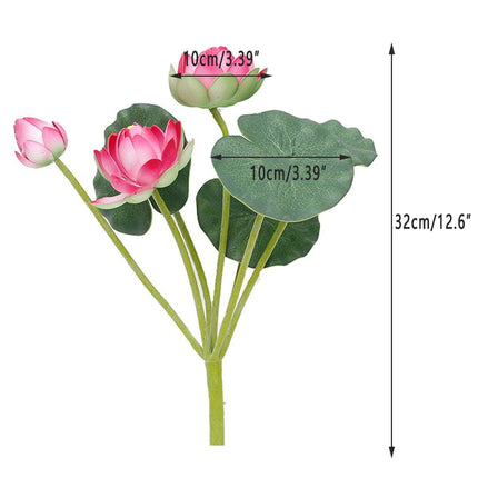 2PCS Simulation Lotus Flower Water Lily Decoration EVA Small Artificial Plant