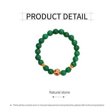 Green Natural Stone Beaded Bracelet Beauty Handmade Women Simple Healing Reiki