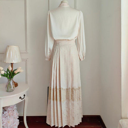 Chinese Style Embroidery one-piece Horse Face Skirt Long-sleeved Retro Shirt