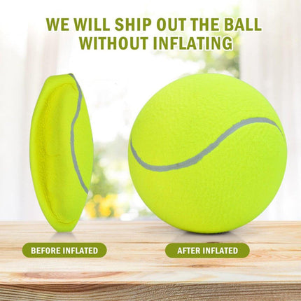 Inflatable Tennis Ball Pet Toy for Dogs Training Interactive Play Fetch Fun