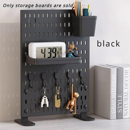 Clip-On Vertical Hole Board Desktop Organizer Punch-Free Office Partition Shelf