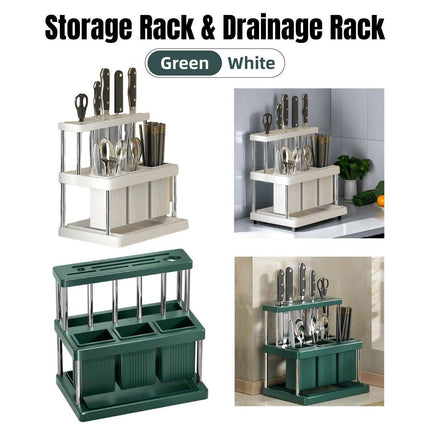 Cutlery Holder Storage Caddy Kitchen Utensil Drying Rack For Spoon Fork Knife