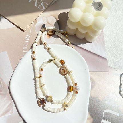 Pepe Wheel Pearl Necklace And Bracelet Set Elegant Jewelry For Women Fashion