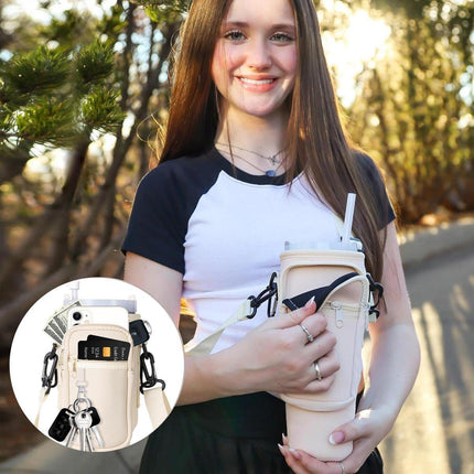 Portable Cup Sleeve Drink Holder Reusable Water Bottle Carrier Travel Bag