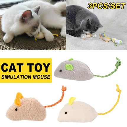 Interactive Plush Catnip Mouse Toy Durable Scratch-Resistant Fun Kitten Play Toy