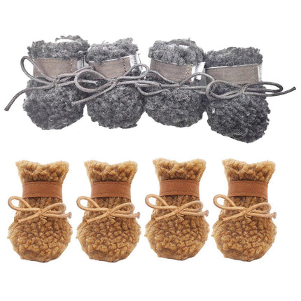 Winter Pet Dog Snow Boots Teddy Puppy Non-Slip Cotton Shoes Warm Puppy Foot