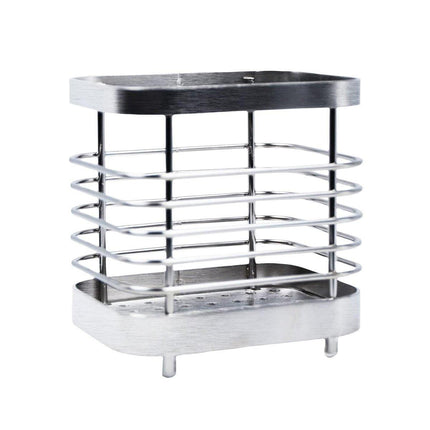 Stainless Steel Household Toothbrush Holder Draining Storage Shelf for Bathroom