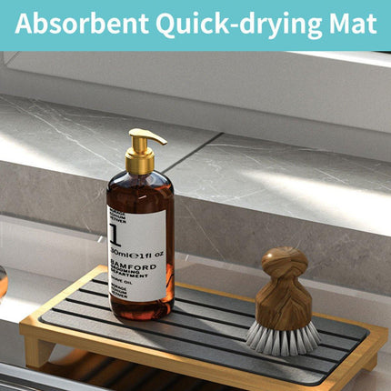 Countertop Absorbent Drainage Mat Sink Splash Pad Bathroom Tray Water Catcher