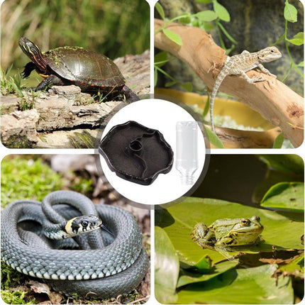 2in1 Reptile Pet Drinker Feeder Water and Food Bowl for Lizard Snake Tortoise