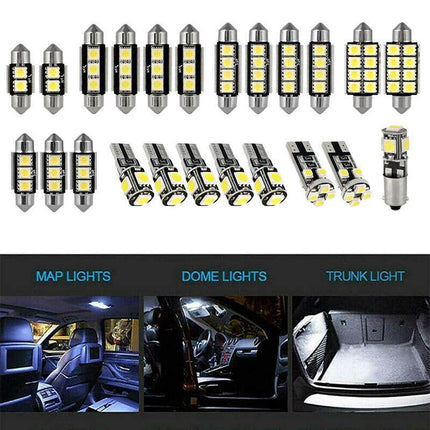 23x Car 12v Led Festoon Interior White Light Bulb 5050 5smd Auto Dome Globe DF - Aimall