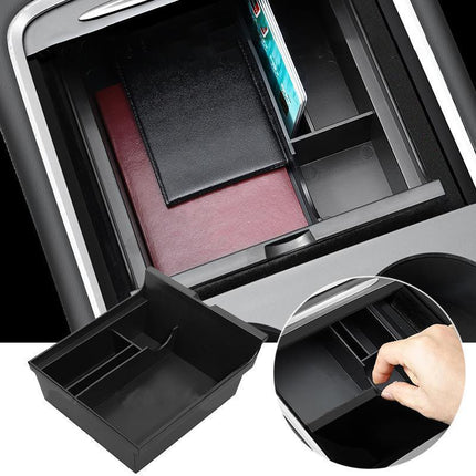 Centre Console Organizer Tray Armrest Storage Box Drawer for Tesla Model 3 - Aimall
