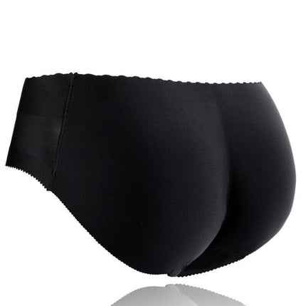 Black Padded Butt Enhancer Shaper Hip Up Lady Panties Seamless Soft Underwear - Aimall