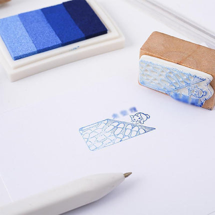 4Colours Fingerprint Stamp Set with Plastic Case Washable Color DIY Ink Pad - Aimall