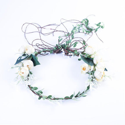 Bridal Floral Headdress Flower Crown Vacation Beach Wedding Simulation Hair Band
