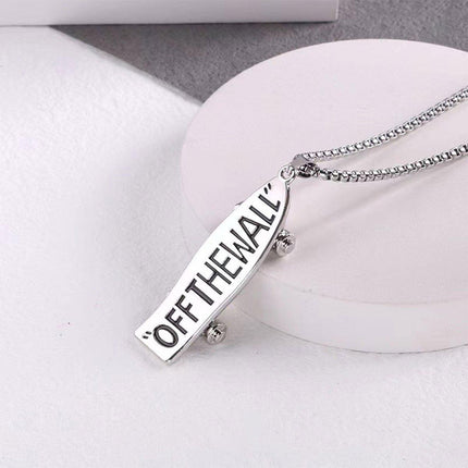 Hip-Hop Titanium Steel Pendant Necklace Letter Scooter Design Sweater Chain