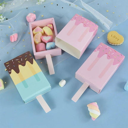 50PCS Creative Ice Cream Candy Gift Boxes Fruit Shaped Party Favor Packaging Box