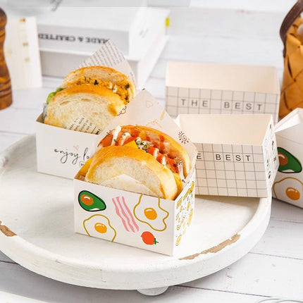 100pcs Sandwich Toast Hamburger Packaging Boxes Bags